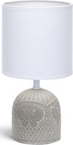 LED Tafellamp - Tafelverlichting - Aigi Cruni - E14 Fitting - Rond - Mat Grijs - Keramiek