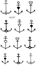 Temporary tattoo | tijdelijke tattoo | fake tattoo | anker - anchor | 6 x 10.5 cm