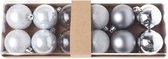 Joe & Mien Kerstballen assorti Ø 6 cm - Zilver/Transparant - Set-12