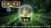 FC de Kampioenen Sneeuwbol - Jefke - Inclusief 2 Kerstballen - Groen