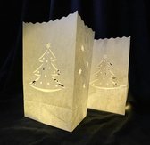 10 x Candle Bag met kerstboom,kersttafel , windlicht, candlebag, candlebags, sfeerlicht,kaarszakjes