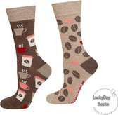 Verjaardag cadeau - Koffie Sokken - Sokken - Leuke sokken - Vrolijke sokken - Luckyday Socks - Sokken met tekst - Aparte Sokken - Socks waar je Happy van wordt