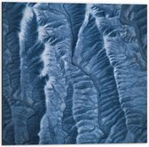 Dibond - Blauwe Kunst - 50x50cm Foto op Aluminium (Wanddecoratie van metaal)