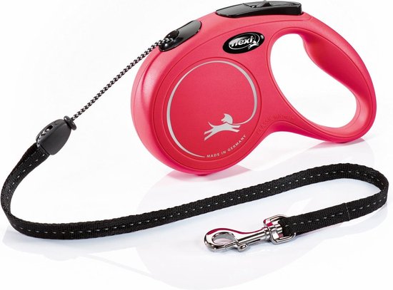 Flexi New Classic Koord - Hondenriem - Rood - M - 5 m