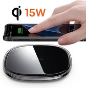 Draadloze Oplader 15 watt - Zwart - Draadloze thuisoplader - Wireless Charger - Draadloze smartphone oplader - Qi Draadloze Oplader iPhone 13 / 12 / 11 / X / XS / XR / 8 - Oplader Samsung S21 / S20 / S10 / S9 / S8 / S7 - Huawei - Xiaomi