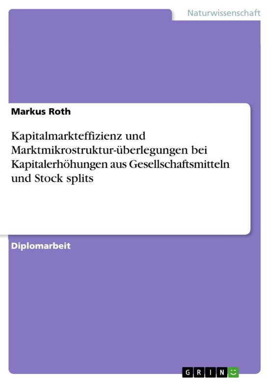 Kapitalmarkteffizienz und Marktmikrostruktur-überlegungen b ... - cover