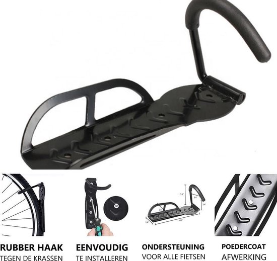 Fiets Ophangsysteem - Fietshaak - Muurbeugel Fiets - Fiets Ophangbeugel - Fietsbeugel - Fietsenrek - Fiets Ophangen - Tot 25 KG van FietsendragerKopen — afbeelding 3