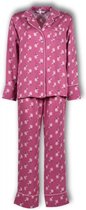 Lords & Lilies Dames Doorknoop pyjama - roze met hondjes all-over print - 182-5-LPE-W/925 - maat S