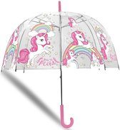 Kinderparaplu Unicorn - transparant