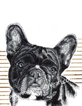 Max Waeldyke Art - ''Just add a little bulldog to your life'' - hand gesigneerde art print - A4 - kunst - buldog - prenten - wanddecoratie - dieren - honden - huisdier - poster
