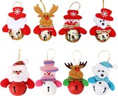 Christmas4Ever - 8 Stuks Kerstballenset - Kerstballen - Kerstversiering voor Binnen - Wit & Rood - Kerstdecoratie - Kerstbellen - Jingle bells - Kerstklokken - Christmas Decorations