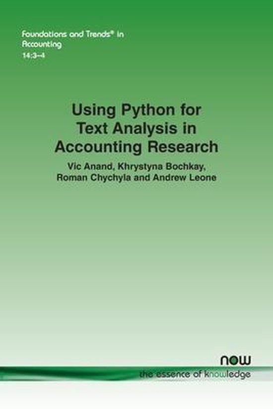 Foundations and Trends® in Accounting- Using Python for Text Analysis ...