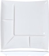 Avantgarde Fonduebord - Gourmetbord - 25,6x25,2xh2,7cm - 5 vakjes   4 stuks !!