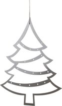 Kerstkaarten houder - Kerstboom - Grijs - Metaal - Kerstversiering - Kaartenhouder - Kerstkaart hanger