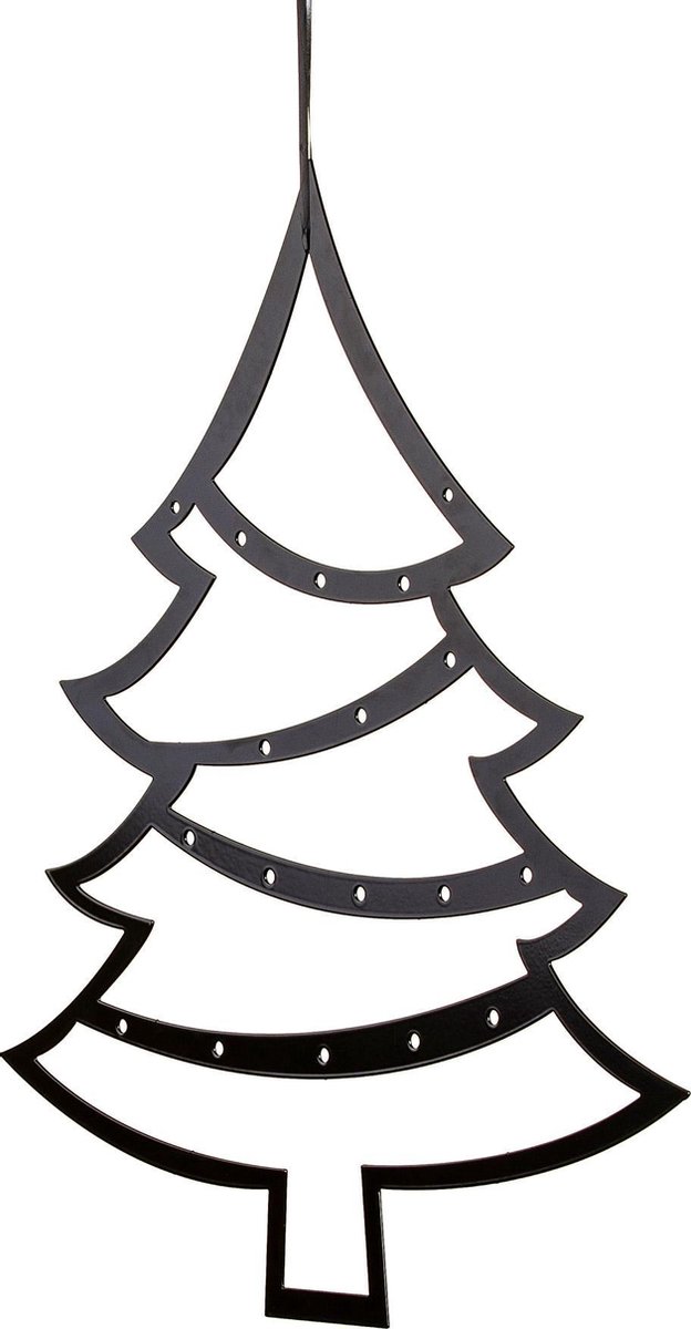 Kerstkaarten houder - Kerstboom - Zwart - Metaal - Kerstversiering - Kaartenhouder - Kerstkaart hanger