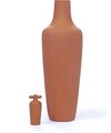 Tap Water Carafe - grondwater water karaf (hoog model) - terracotta kleur - steengoed
