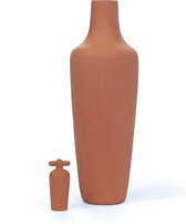 Tap Water Carafe - grondwater water karaf (hoog model) - terracotta kleur - steengoed