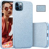 EmpX.nl Samsung Galaxy A50 Glitter Hoesje Blauw | Glamour case | Siliconen | Glitter hoesje | Telefoonhoesje | Cadeau | BlingBling Cover