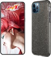 EmpX.nl Apple iPhone 8 Plus/7 Plus Glitter Hoesje Zwart | Glamour case | Siliconen | Glitter hoesje | Telefoonhoesje | Cadeau | BlingBling Cover