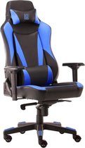 GAME HERO® Player C3 Gaming Stoel - Bureaustoel - Verstelbare Armleuningen - Stoel Met Hoofdkussen - Game Stoel - Zwart/Blauw
