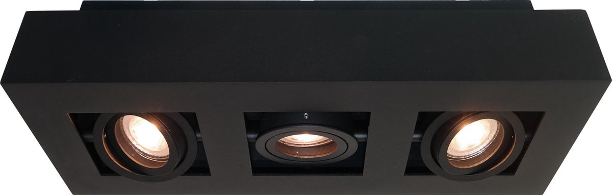 Plafondlamp Bosco 3L Zwart - 3x GU10 LED 4,8W 2700K 355lm - IP20 - Dimbaar > spots verlichting led zwart | opbouwspot led zwart | plafondlamp zwart | spotje led zwart | led lamp zwart