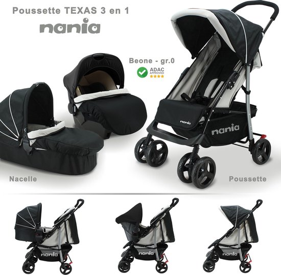 Nania Texas 2 in 1 Kinderwagen - Inclusief groep 0+ autostoel - Inclusief  Reiswieg 0... | bol.com