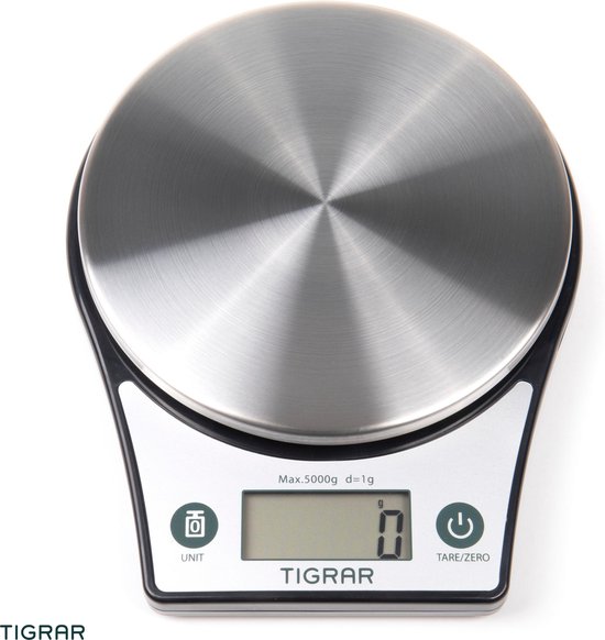Tigrar Nutrition Digitale Keukenweegschaal - Tot 6 KG - Verschillende weegeenheden - - Tigrar