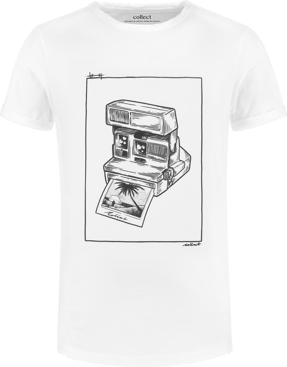 Collect The Label - Polaroid T-shirt - Wit - Unisex - XS