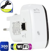 Wifi versterker - 300Mbps - Draadloos - Stopcontact - Internetkabel inbegrepen - Overal WiFi