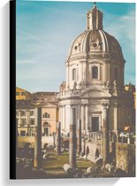 Canvas  - Piazza Venezia Gebouw in Rome - 40x60cm Foto op Canvas Schilderij (Wanddecoratie op Canvas)