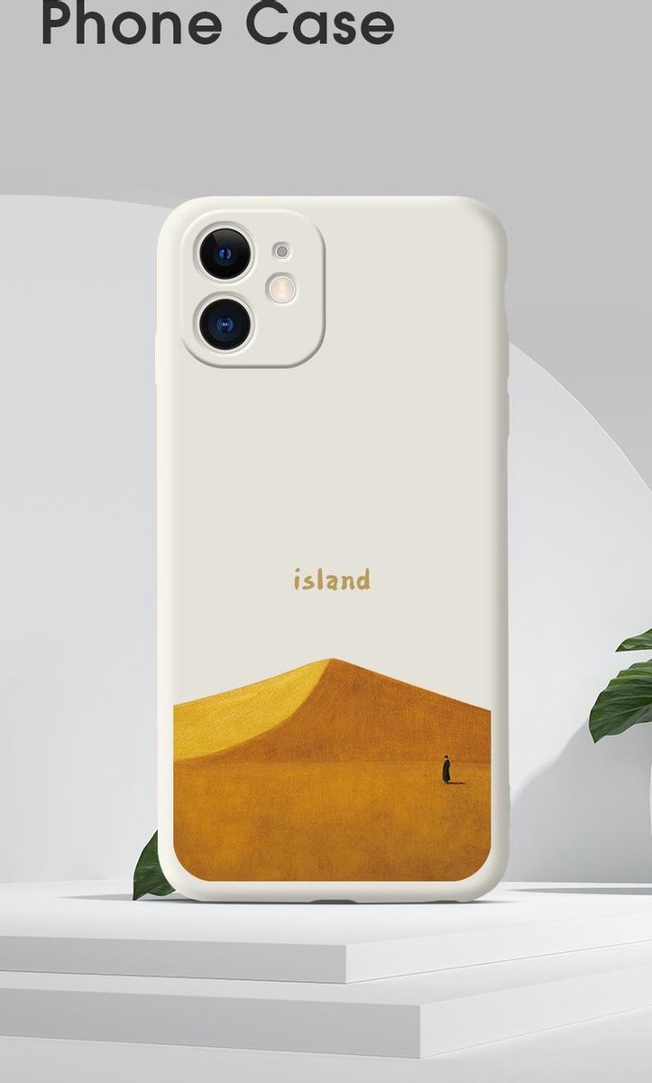 iPhone 11 Hoesjes Siliconen Hoes Case - Gold Island - wit -Dezelfde mobiele achtergrond