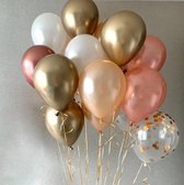 Geboorte Verjaardags Ballonnen Meisje - Dochter | Goud - Paars - Zalm - Perzik Rose en White | 9 stuks | Baby Shower - Kraamfeest - Verjaardag - Geboorte - Fotoshoot - Wedding - Bi