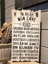 Tekstbord Mancave - white - 55x30 cm - vaderdag  / papa / cadeau / verjaardag