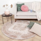 Rond Vintage vloerkleed - Admire Taupe Ø 100cm