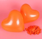 Hartjes ballonnen oranje (10 stuks) | Verjaardag - Jubileum - Bruiloft - Verloving - Valentijn