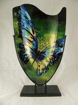 Decoratieve glazen vaas Butterfly 37x57cm - glas - Decoratieve glazen