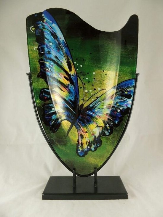Decoratieve glazen Butterfly 37x57cm - glas - Decoratieve glazen |