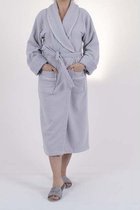 Bamboe Wafel Badjas Grijs - Gevoerd - 3XL - mouwlengte 64cm - unisex - wafel badjas voor sauna wellness - sjaalkraag - hotelkwaliteit