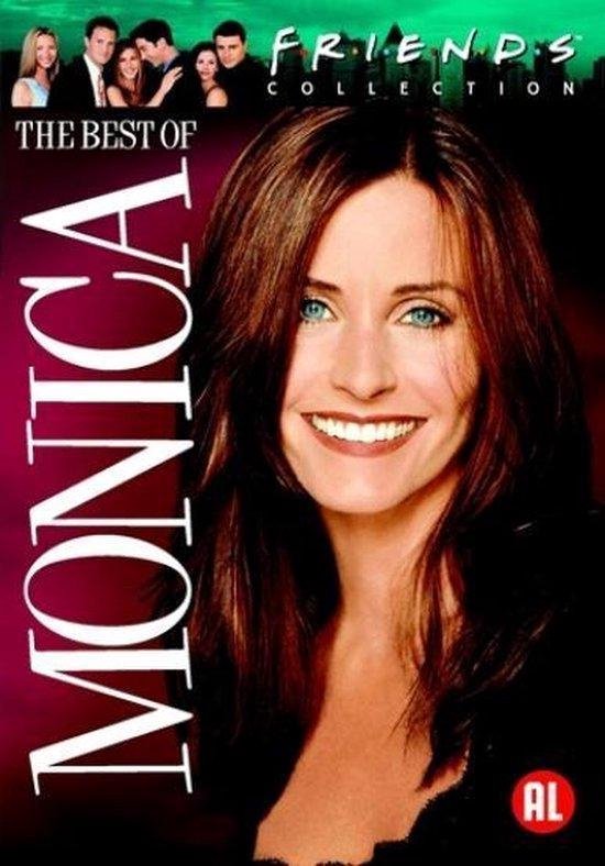 The Best of Monica DVD met Courteney Cox in het midden, met de tekst "THE BEST OF MONICA" en "FRIENDS COLLECTION".