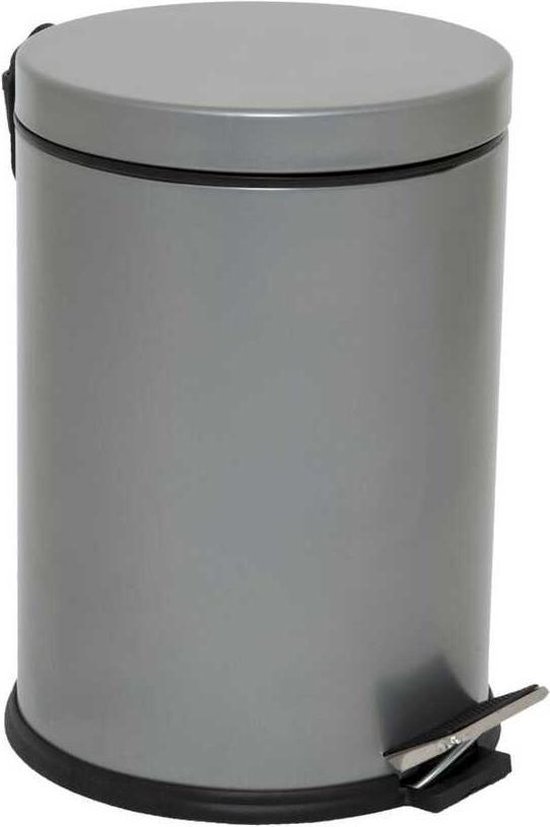 Tiss® - Pedal Bin Classic Pedaalemmer -  badkamer en toilet- 5 l - Grijs