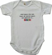 Witte romper met "Alle baby's zijn lief, maar de liefste baby's zijn geboren in Juni" - maat 74/80 - babyshower, zwanger, cadeautje, kraamcadeau, grappig, geschenk, baby, tekst, bo