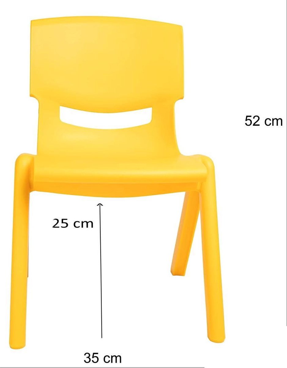 Kunststof Kinderstoeltje geel - zithoogte 25 cm - stapelstoel - schoolstoel  -plastic... | bol