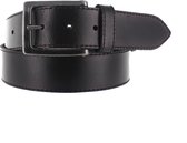 Leatherbelove - Casual lederen broekriem - Zwart - 85 cm