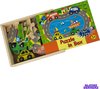 Afbeelding van het spelletje Houten Racebaan puzzels met Houten Speelgoed Auto's - Racen - Educatief - Puzzelen - Garage - Constructie - Auto Spellen - Opbergbox -Kleuren - Thuisblijfertjes -  Meeneem - Opbergbox - Duurzaam - Hout - Leggen - Leuk Kado