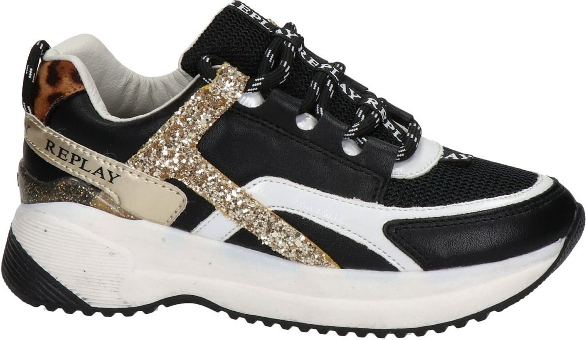 Replay Meisjes Lage sneakers Kumi - Zwart - Maat 36 | bol.com