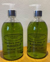 Vloeibare Marseille zeep, pompje 2 x 500 ml Groene thee