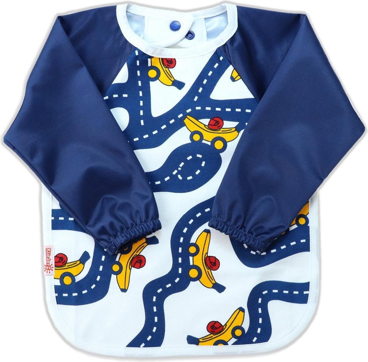 Goedkoopste KliederZ slab met mouwen | Blauw Racing Bananas mouwslab baby | Jongens 8 - 24 mnd LB12b