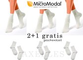 Sokken in zacht Micromodal (3-PAAR set), wit, maat 36/37