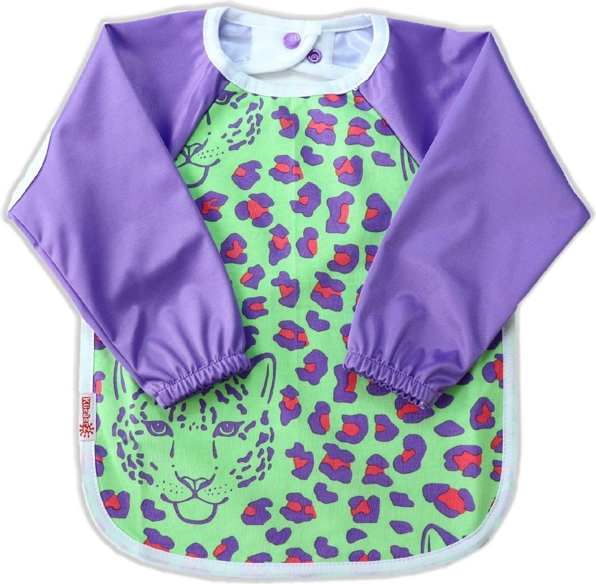 Goedkoopste KliederZ slab met mouwen | Paars Luipaard mouwslab baby | Meisjes 8 - 24 mnd LB11b