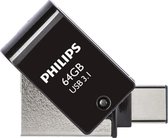 Bol.com Philips FM64DC152B - 2in1 USB 3.1/USB C 64GB aanbieding